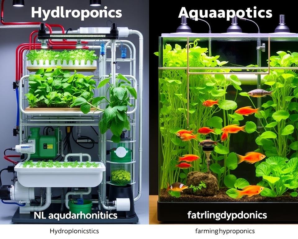 Hydroponics vs Aquaponics System Components