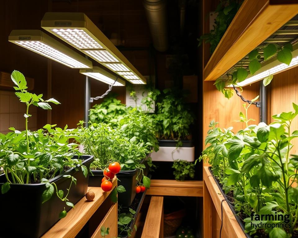 Indoor Vegetable Gardening Light Setup