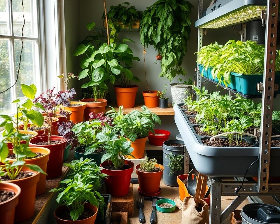 Indoor Vegetable Gardening Setup