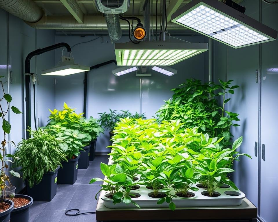 LED Grow Light Installation for Hydroponics