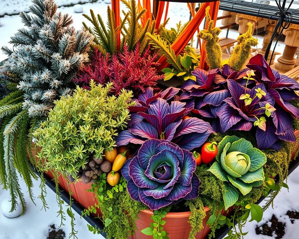 Cold Weather Plants in Winter Containers