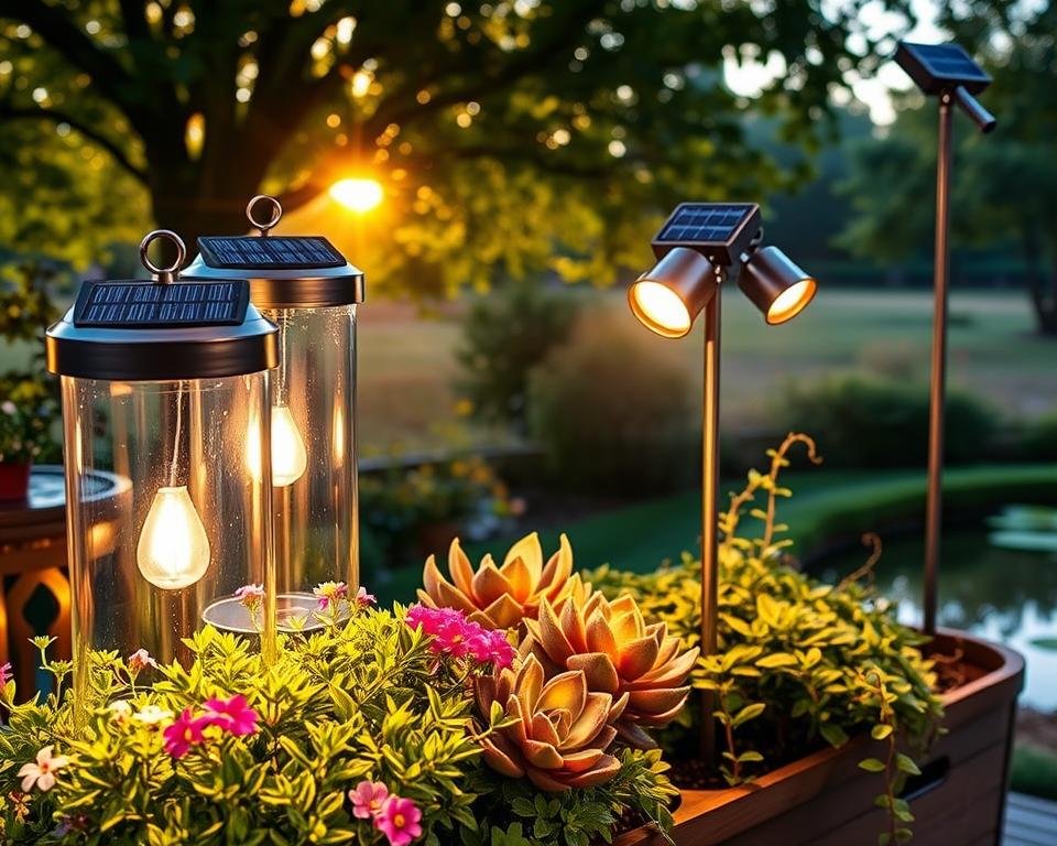 Solar-Powered Lighting Fixtures for Container Gardens